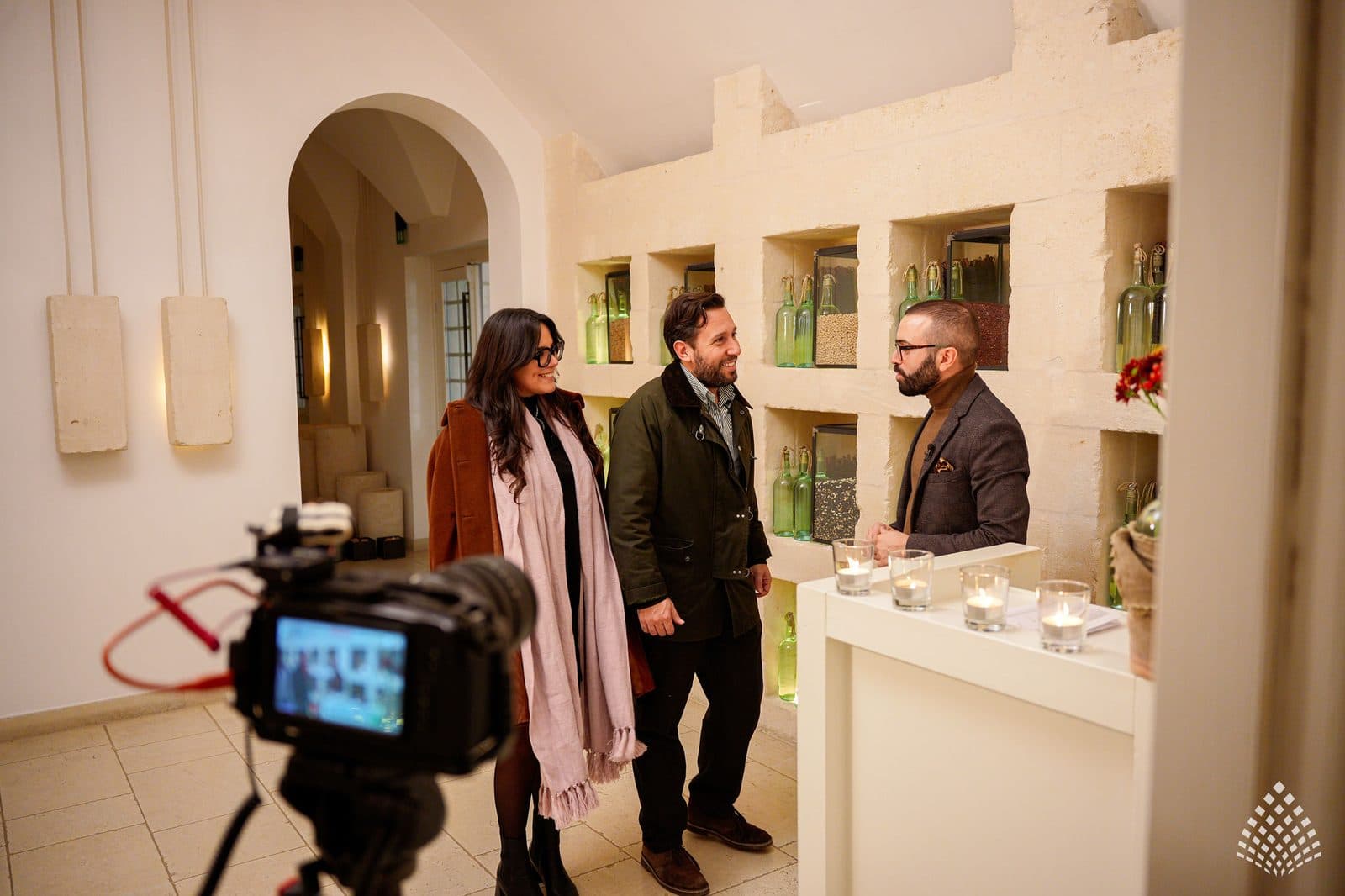 A welcome sequence being filmed at Borgo Egnazia